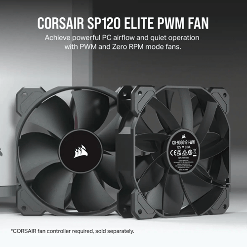 Corsair SP120 Elite Black 120mm PWM Cabinet Fan (Single Pack)